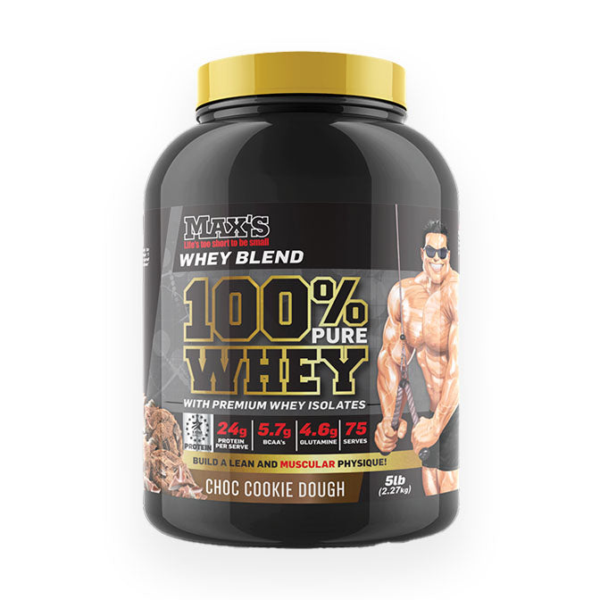 Maxs 100% Pure Whey Protein 2.27kg Choc Cookie Dough Flavour