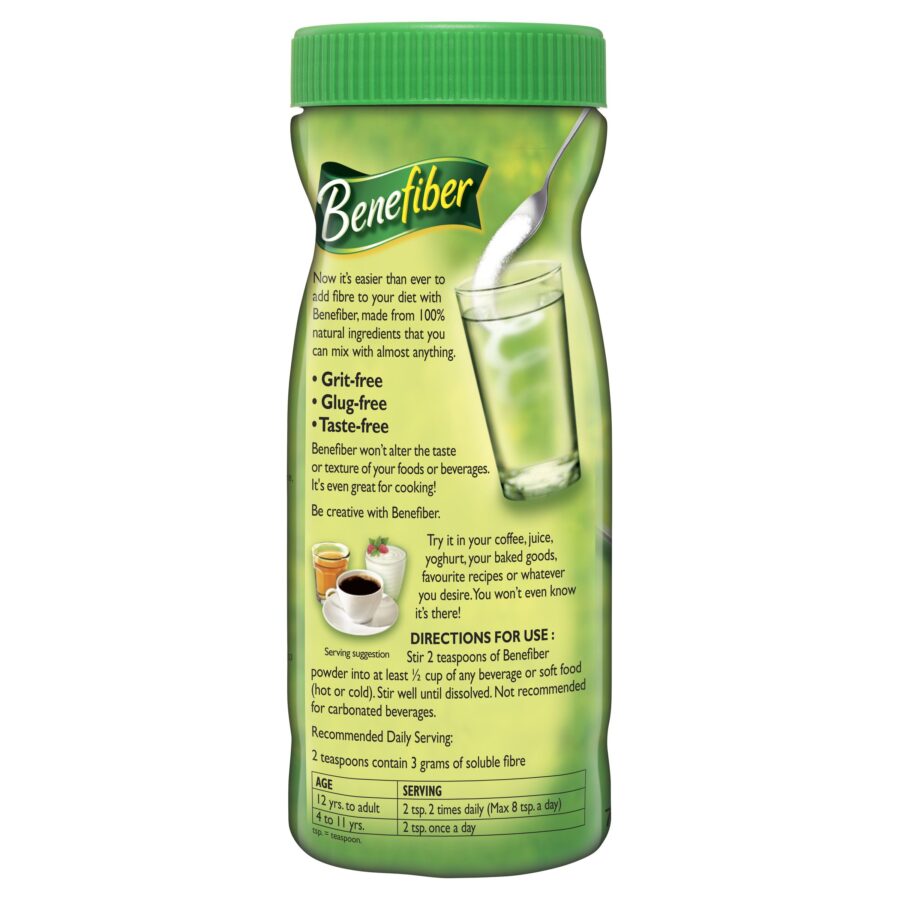 Benefiber 261g Side Panel Directions for Use