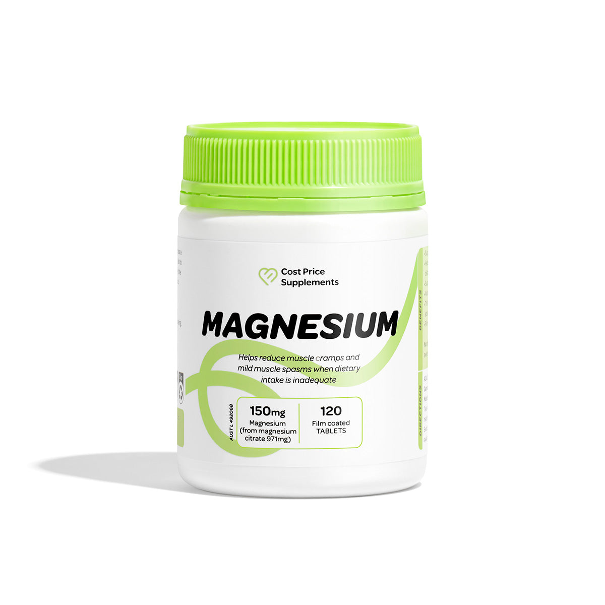 Cost Price Supplements Magnesium Tablets – high-strength magnesium supplement to support muscle function, relaxation, recovery, and everyday wellbeing