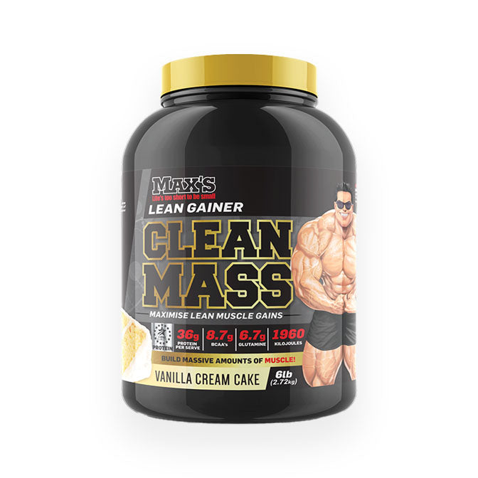 Max's Clean Mass Whey Protein 2:1 ratio 2.72kg Vanilla Cream Cake Flavour