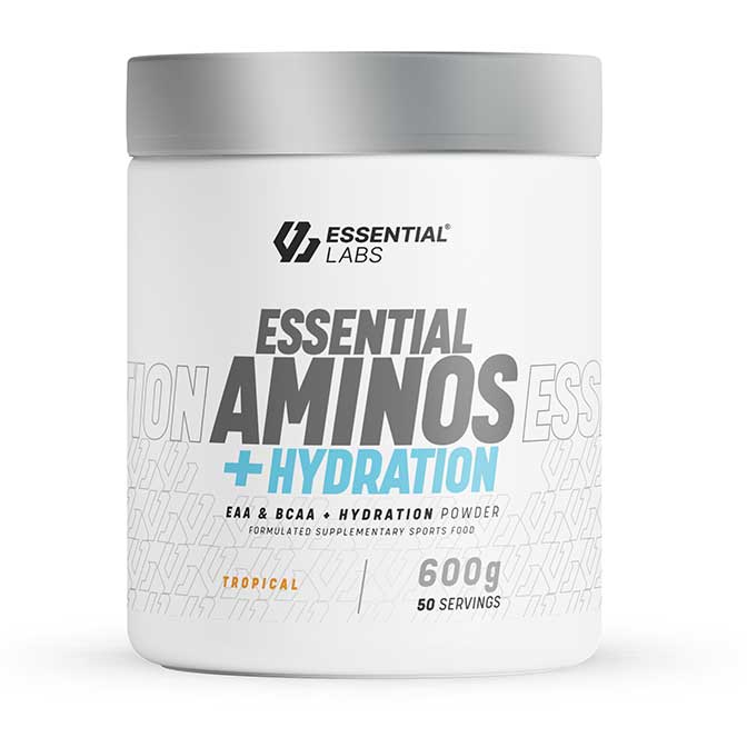 Essential Labs Essential Aminos + Hydration EAA & BCAA Powder 50 servings 600g Tropical Flavour