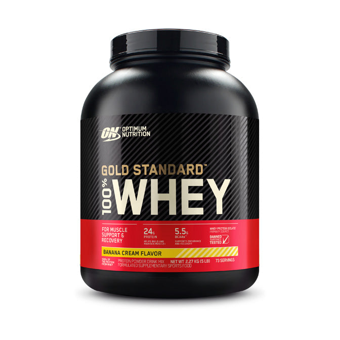 Optimum Nutrition Gold Standard 100% Whey 73 servings 2.27kg (5lb) - Banana Cream Flavour