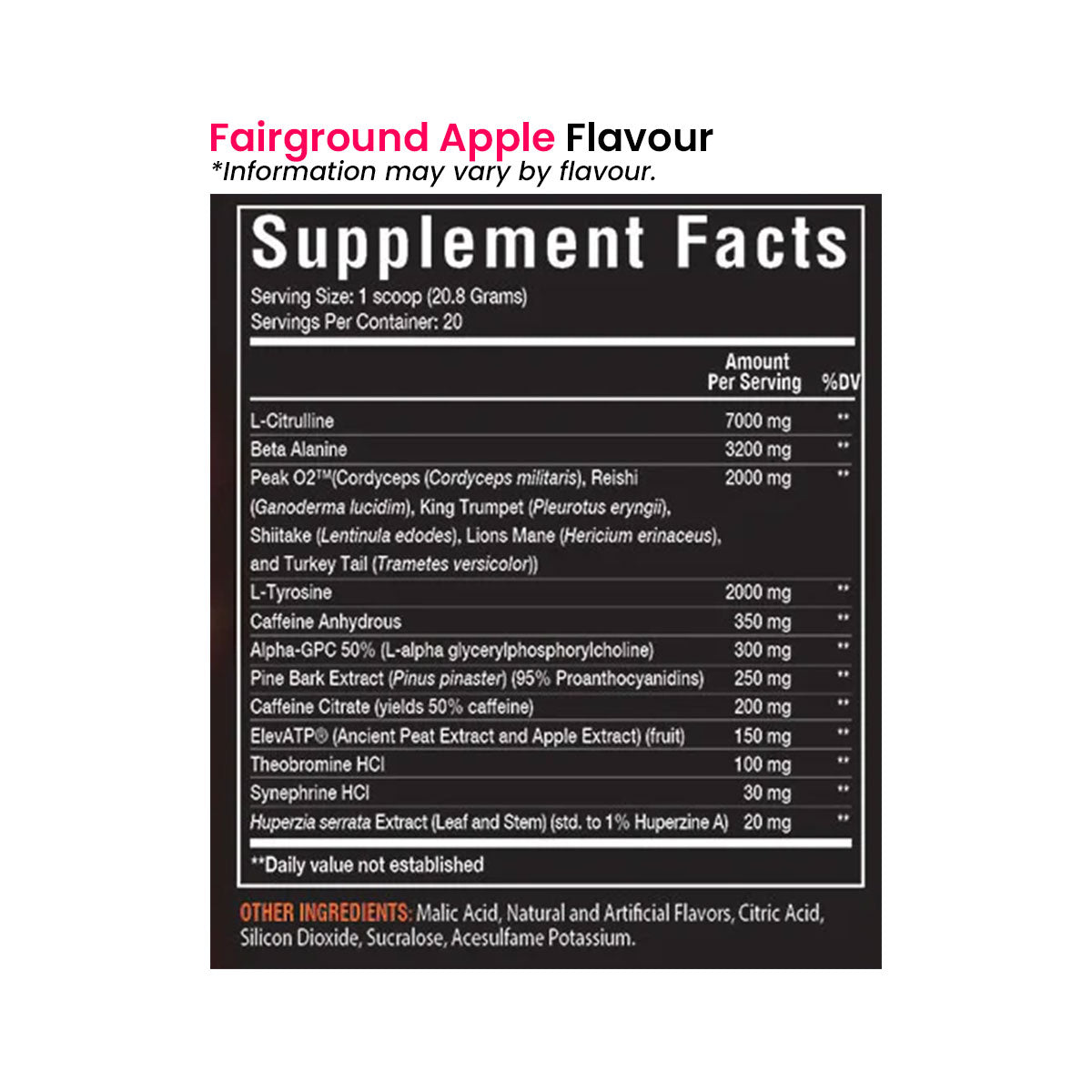 Merica Labs - Castle Bravo - Fairground Apple nutrition information and ingredients