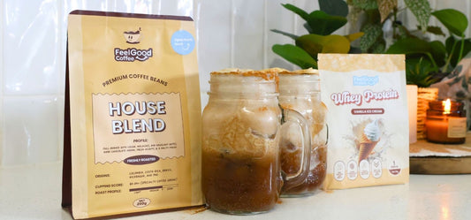 Banana Bread Protein Iced Latte