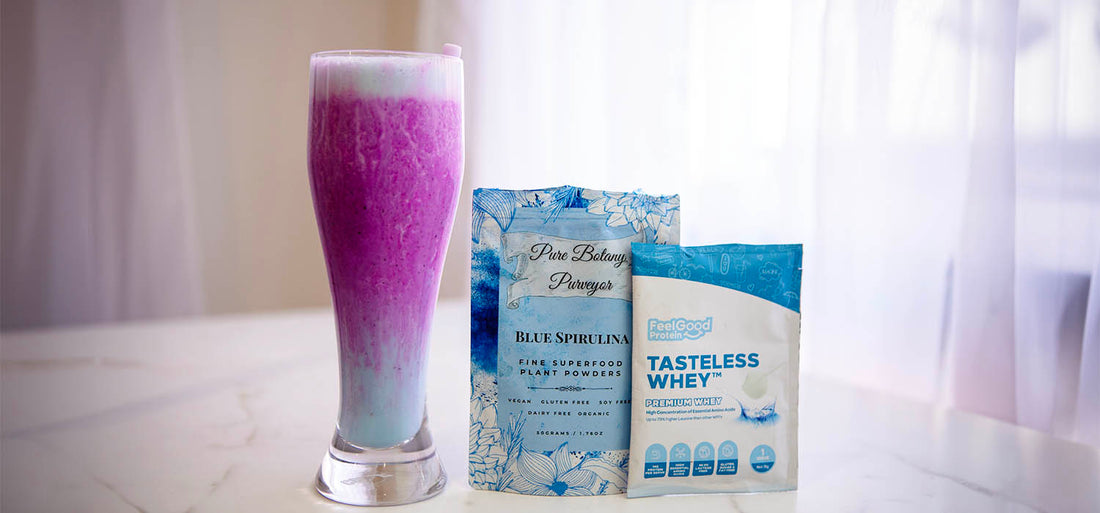 Blue And Pink Protein Smoothie