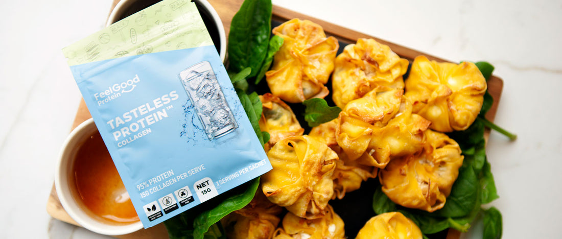 Chicken and Feta Wonton Bites with Tasteless Protein