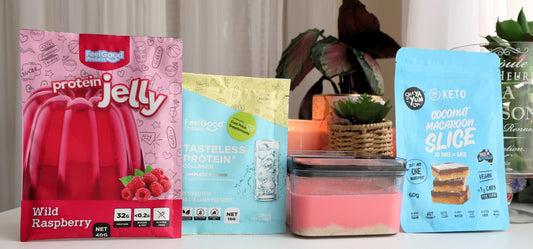 High Protein Raspberry Cheesecake Slice