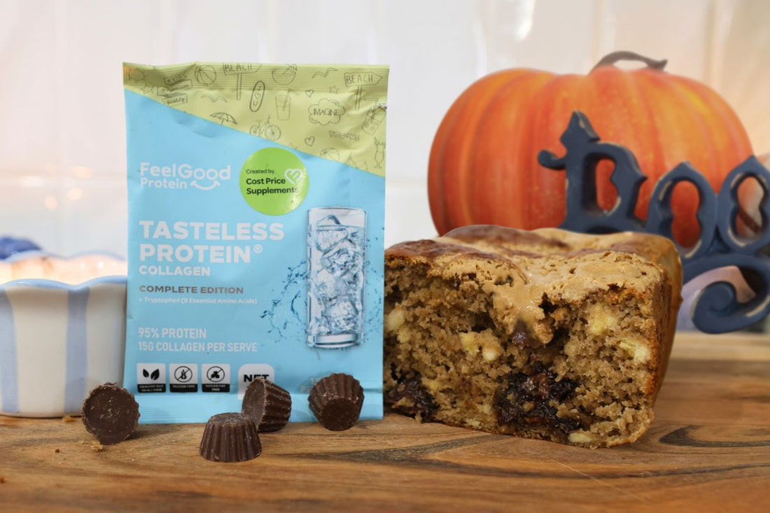 Halloween Peanut Butter Cup Banana Bread