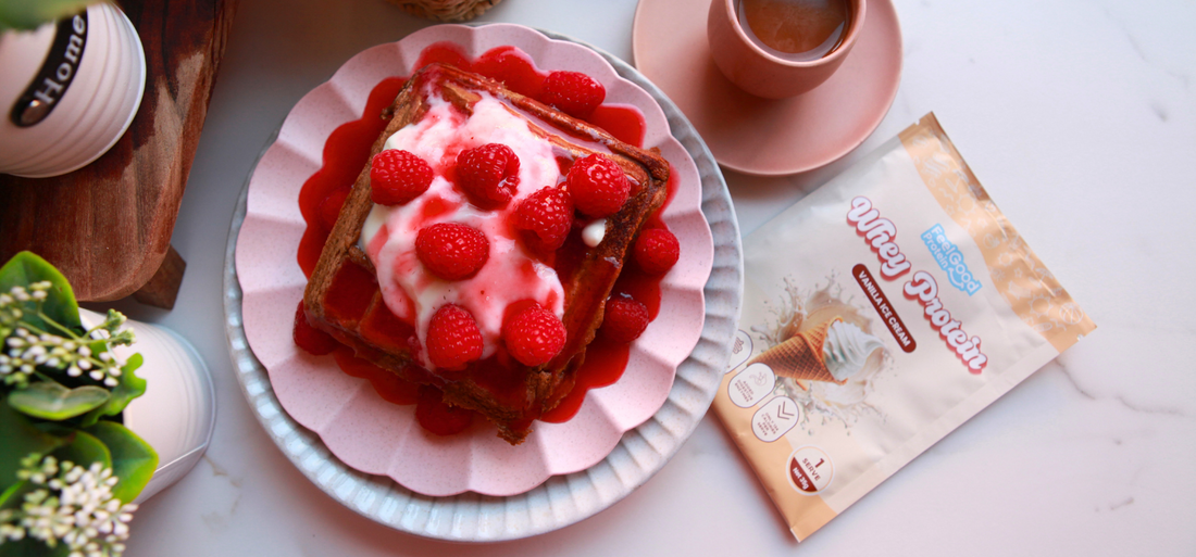 Mocha Protein Waffles Recipe Header