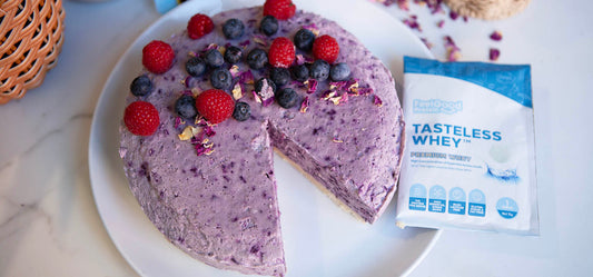 No Bake Blueberry Protein Cheesecake