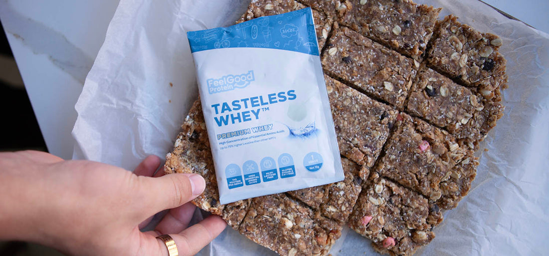 No Bake Marshmallow Choc Chip Protein Slice