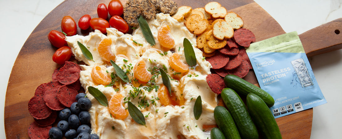 Philadelphia cream cheese protein board with Tasteless Protein