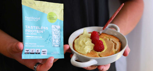 Pistachio Baked Protein Oats Recipe using Tasteless Protein Collagen by Feel Good Protein
