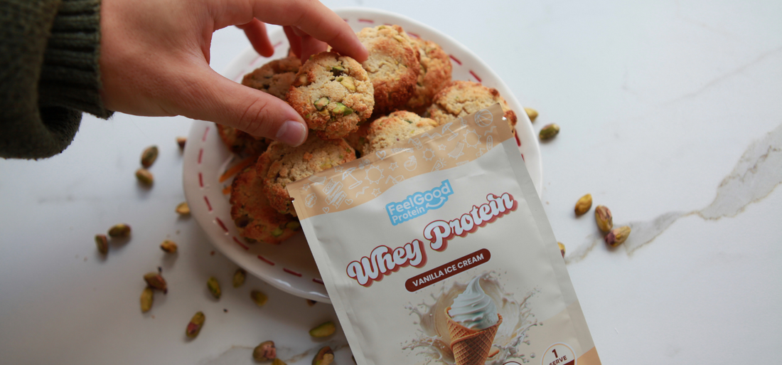 Pistachio & Vanilla Protein Cookies