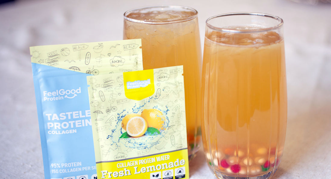 Protein Bubble Tea with Tasteless Protein and Lemonade Protein Water