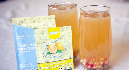 Protein Bubble Tea with Tasteless Protein and Lemonade Protein Water