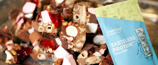 Rocky road with protein gummies