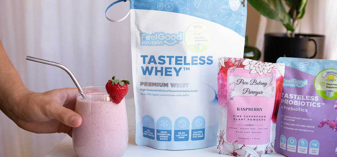 Strawberry Raspberry Protein Smoothie Two Ways Thumbnail