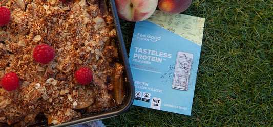 Summer Peach Crisp Outside with Tasteless Protein