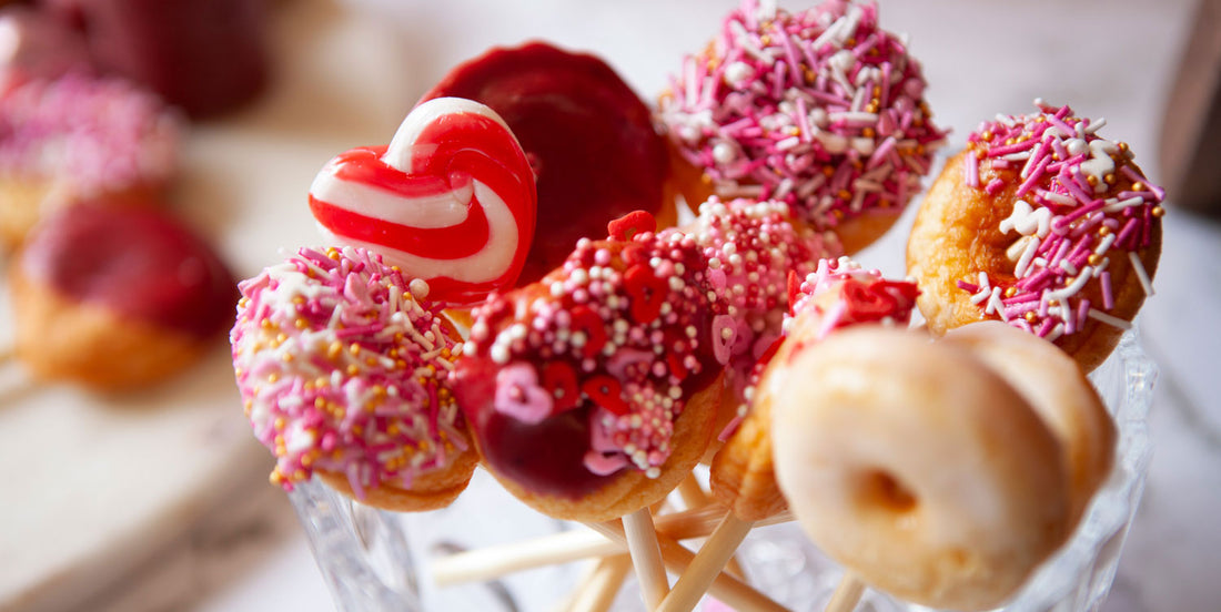 Valentines Day Donuts on Sticks