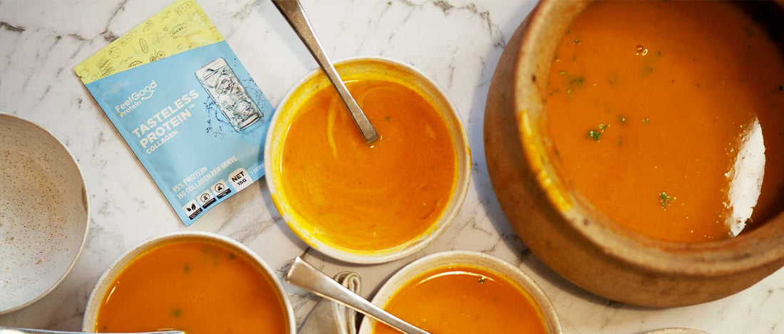 Pumpkin Turmeric Soup with Tasteless Protein