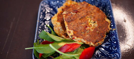 Zucchini fritters made with Tasteless Protein