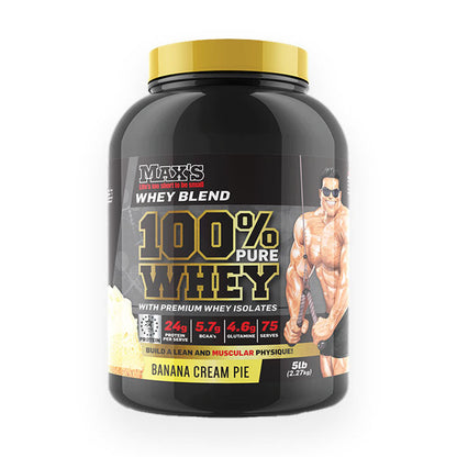 Maxs 100% Pure Whey Protein 2.27kg Banana Cream Pie Flavour