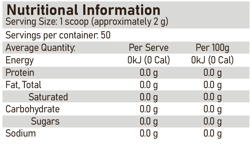 ATP Science Acetyl L-Carnitine Nutrition Information