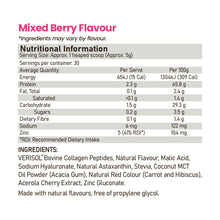ATP Science Beauty Collagen powder mixed berry nutrition information and ingredients