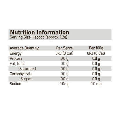 ATP Science Beta Alanine 250g 208 serves nutrition information