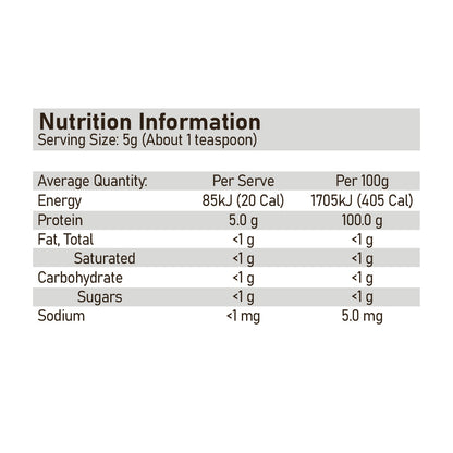 Glutamine by ATP Science Unflavoured Nutrition Information
