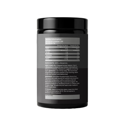 ATP Science Glutamine 500g 100 serves Nutrition Information and Ingredients Warnings and Directions for Use