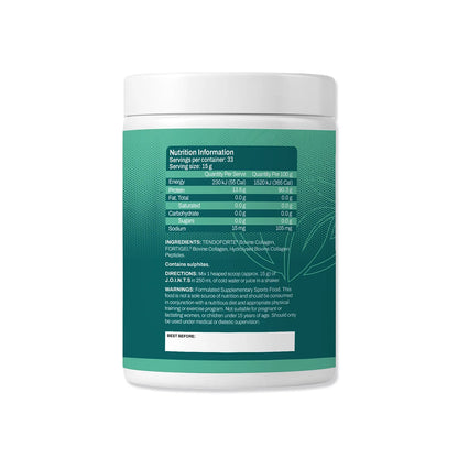 ATP Science JOINTS 495g Back Panel showing nutrition information, ingredients and warnings