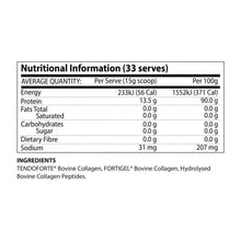 JOLT Collagen Peptides by ATP Science 500g Nutrition Information and Ingredients
