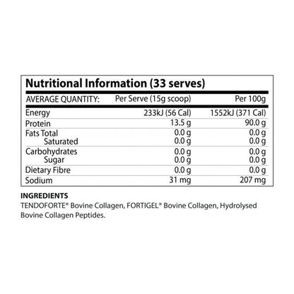 JOLT Collagen Peptides by ATP Science 500g Nutrition Information and Ingredients
