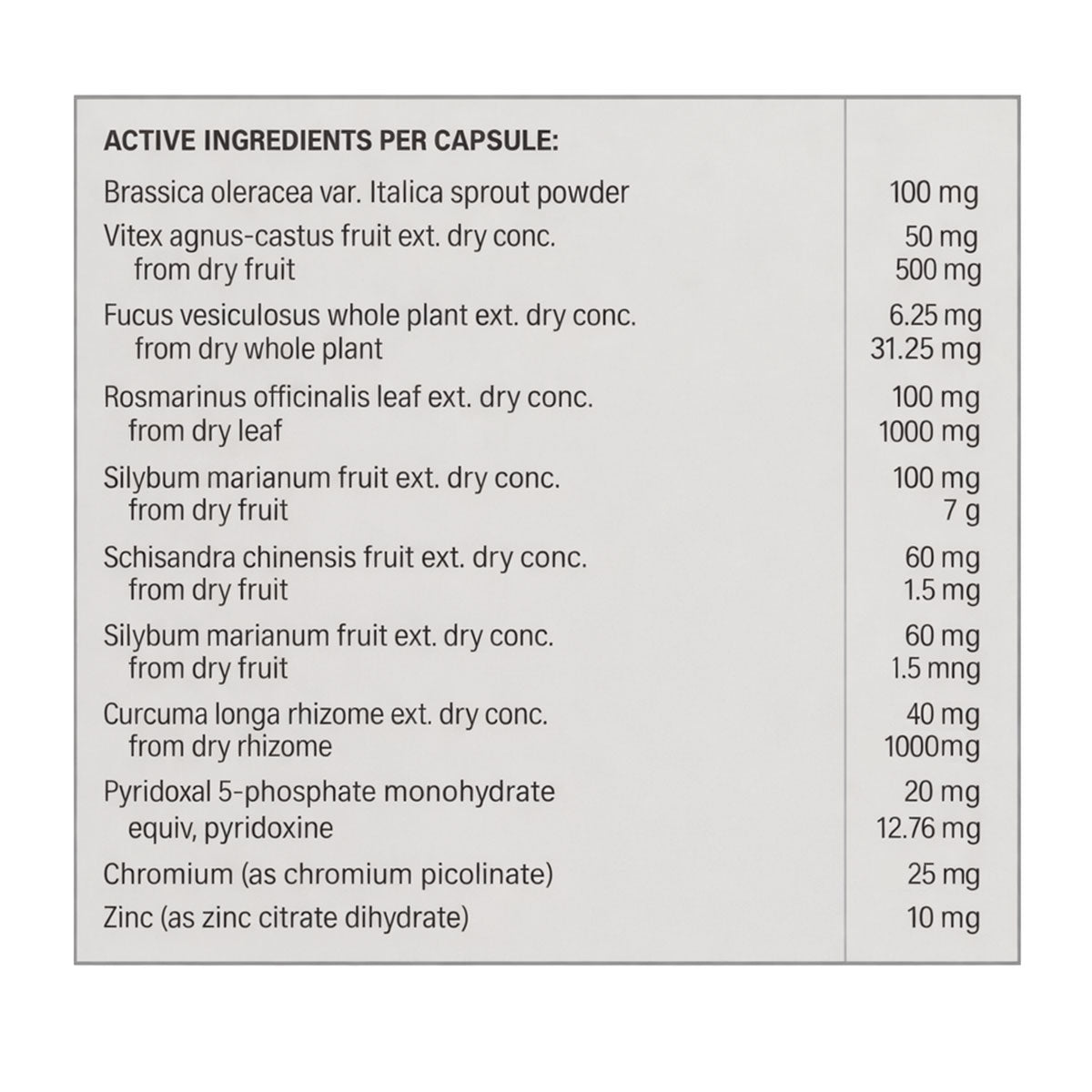 ATP Science PMT Rescue Ingredient List