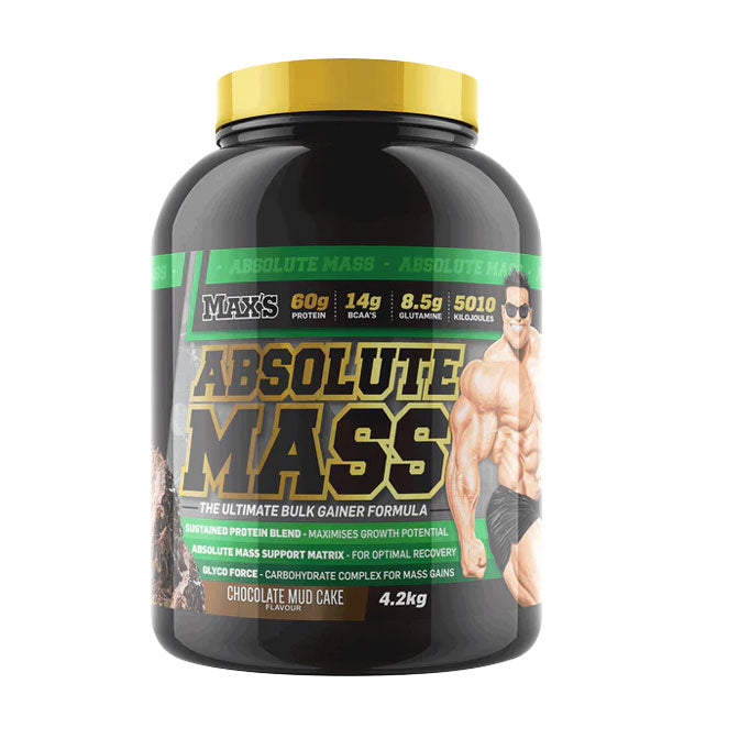 Maxs Absolute Mass Whey Protein 4.2kg Chocolate Mud Cake Flavour