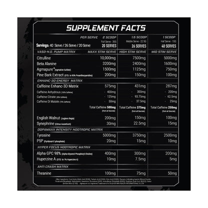 Altered Nutrition Altered State v3 Nutrition Information and Ingredients