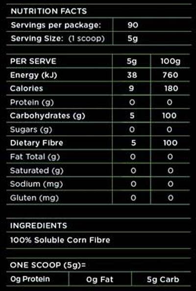 BN Fibre Nutrition Information