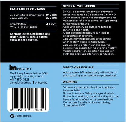 BN Calcium and Vitamin D 90 Chewable Tablets by BN Multi