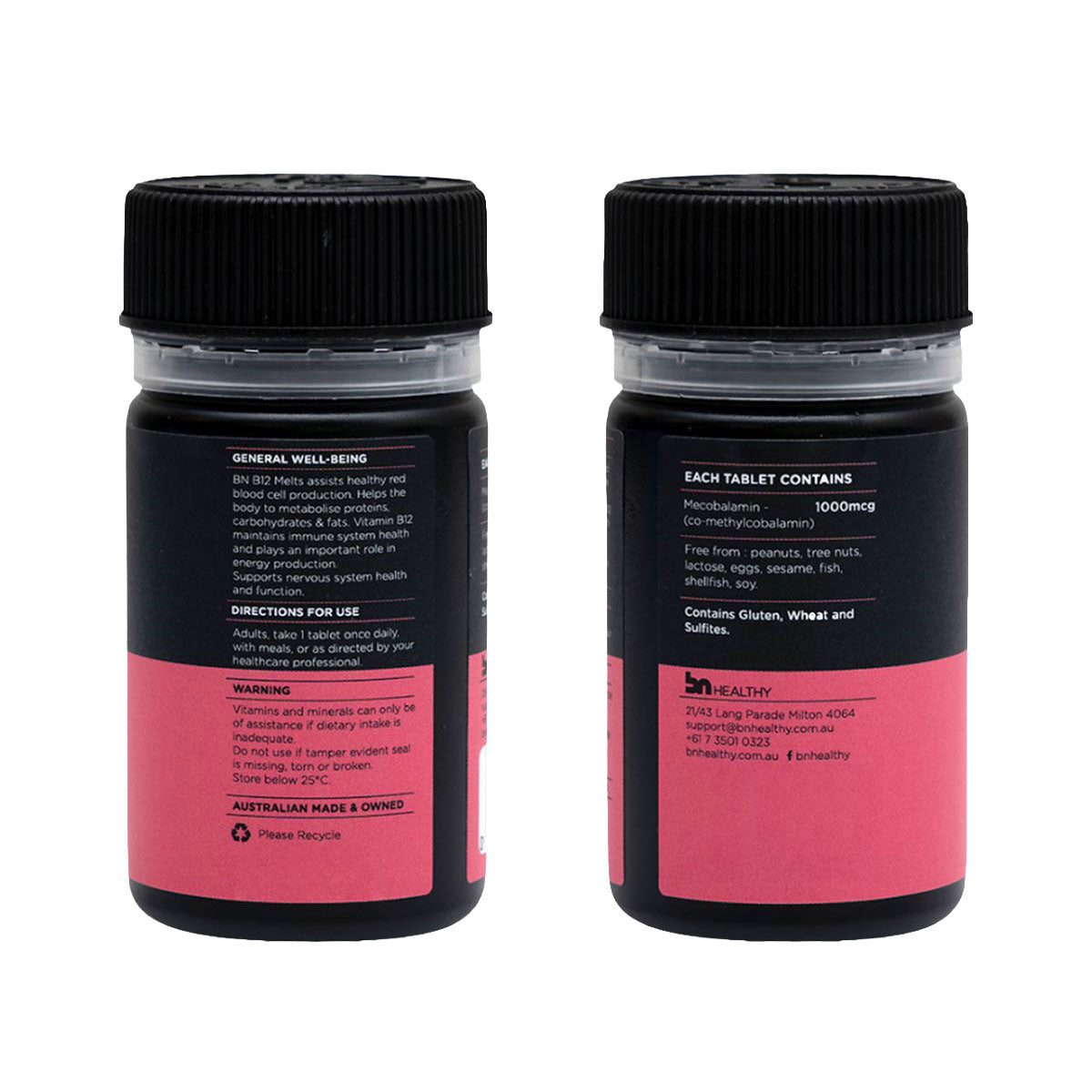 BN Healthy Vitamin B12 60 Melts Back Panels