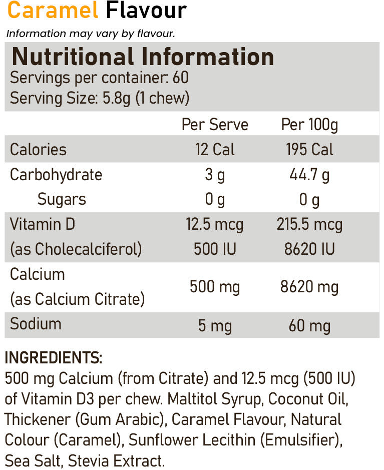 BN Healthy BN Fudge Caramel Flavour Nutrition Information 