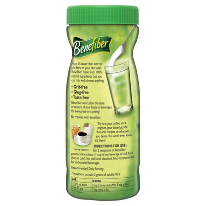 Benefiber 261g Side Panel Directions for Use