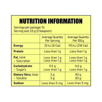 Benefiber 261g Nutrition Information