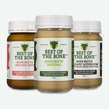 Best of the Bone Bone Broth Concentrate Collagen Protein dense 390g 3 flavours