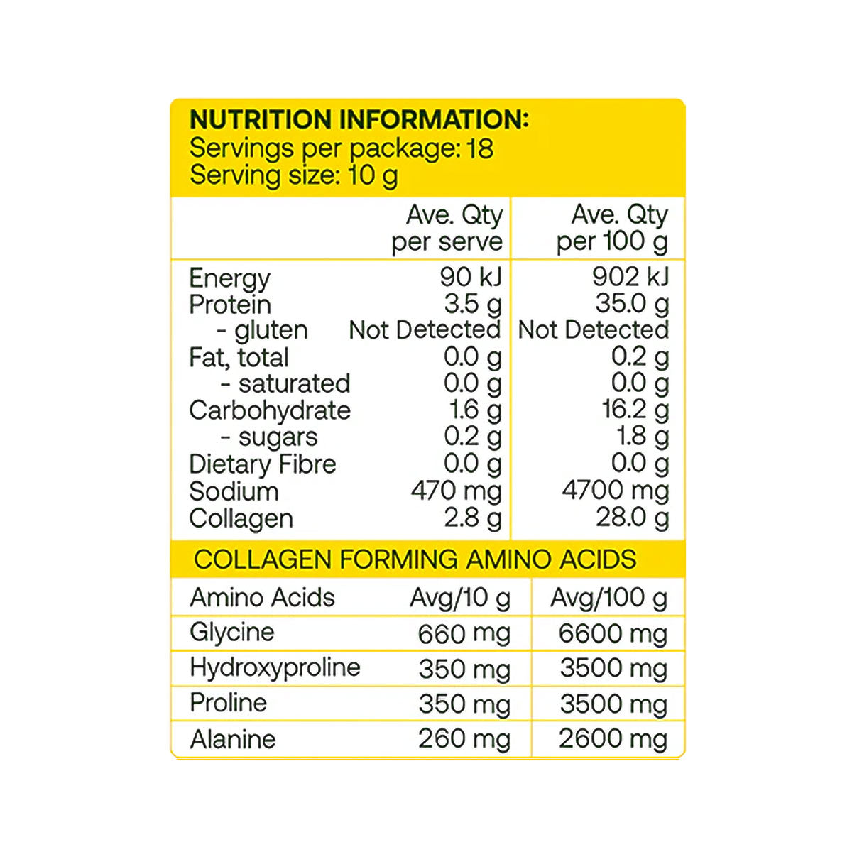 Best of the Bone Chicken Bone Broth Concentrate 180g Nutrition Information
