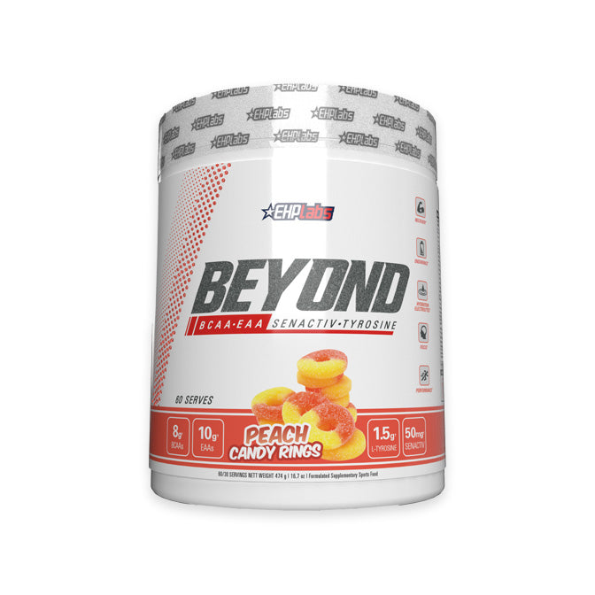 EHP Labs Beyond BCAA EAA 60 serves single unit peach candy rings flavour