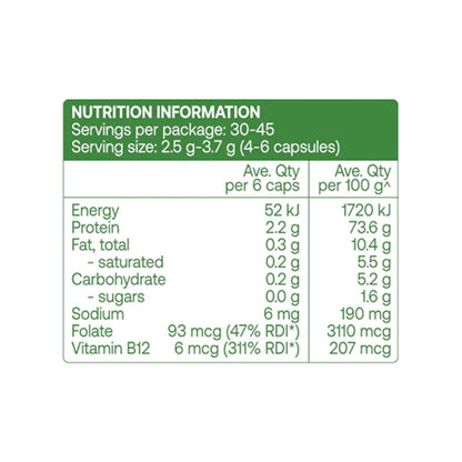 Best of the Bone Beef Liver 180 capsules Nutrition Information