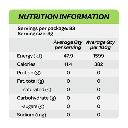 Cost Price Supplements Citrulline Malate powder 250g 83 servings nutrition information