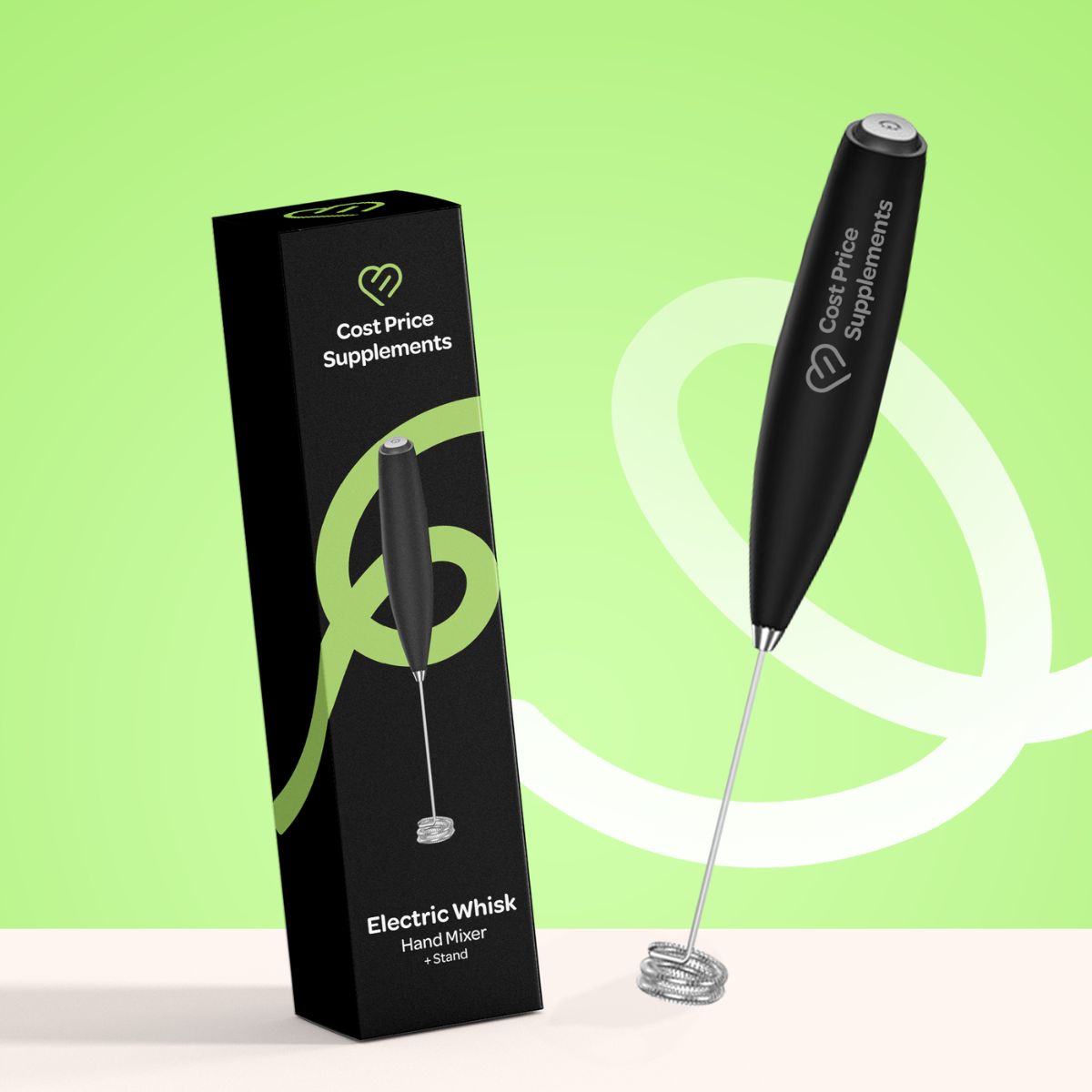 CPS Electric Hand held whisk on a stylised green background